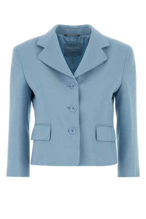 Ermanno Scervino Light Blue Twill Blazer