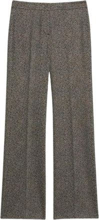 iBlues Iblcomune Jacquard Broek - Dames - Wijde Broeken - Zwart - S - Leer - Broeken