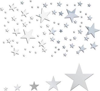 OEM 82 Pegatinas De Pared, Espejo 3d, Acr&iacute;lico, Estrellas, Espejos, Pegatinas, Estrellas, Bricolaje, Decoraci&oacute;n Del Hogar, Papel Tapiz