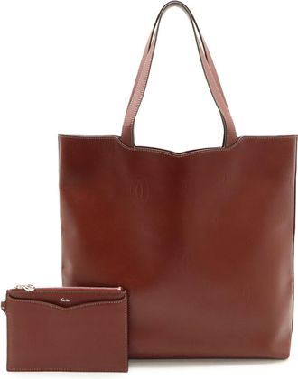 Cartier Happy Birthday Bordeaux Leather Shoulder Bag Tote Bag (Pre-Owned)