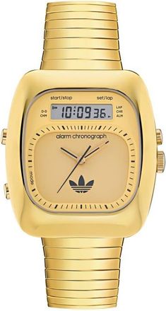 adidas AO Style Chronograph Bracelet Watch, 37mm in Gold at Nordstrom
