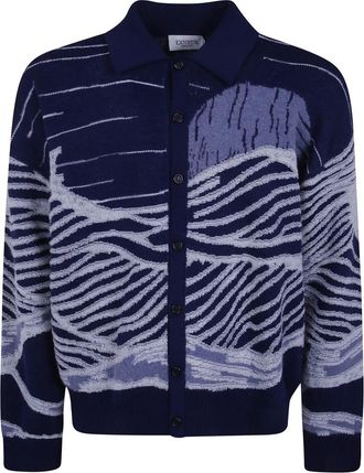 Laneus Gebreid Shirt - Heren - Vesten - Blauw - M - Truien & Vesten