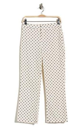 Current Elliott Slim Fit Crop Flare Trousers in White Black Polka Dot at Nordstrom Rack, Size 10