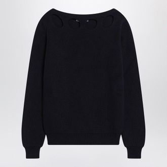 Prada Blauwe Katoenen Trui Met Geometrische Details