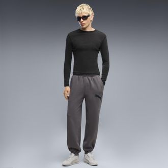 Puma Pantaloni da tuta in pile con grafica PUMA Sport dal taglio morbido da uomo, Abbigliamento, Grigio, XXL