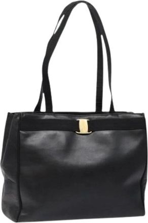 Ferragamo Tweedehands leren handtassen - Dames - Vintage Shopper - Zwart - ONE Size - Leer - Vintage