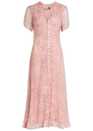 Rixo Rixo Novara Floral-print Chiffon Midi Dress - Light Pink - 16 (UK 16 / XL)