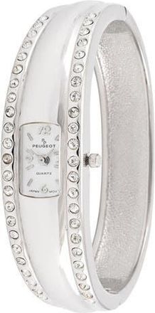 Peugeot Fashion Crystal Accented Cuff Bangle- 18MM in Silver at Nordstrom