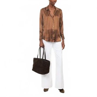 Rails Dorian Silk Button-Down Shirt In Ginger
