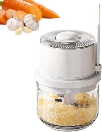 OEM Picadora El&eacute;ctrica Mini - M&aacute;quina De Cocina Para Moler Ajo - Preparaci&oacute;n De Comidas - Seis Cuchillas De Precisi&oacute;n - 135 Cm De Alto - Blanca