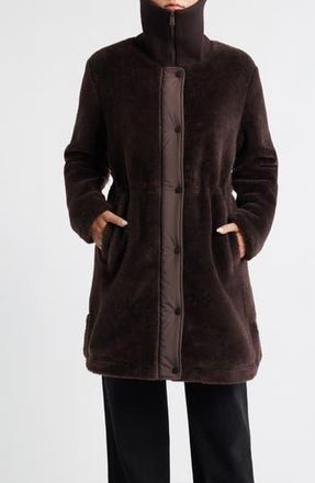 Bernardo Super Soft Faux Shearling Coat in Chocolate at Nordstrom Rack, Size Xx-Large