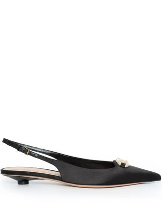 Valentino Garavani VLogo-Signature slingback pumps - Zwart