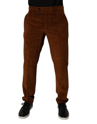 Dolce & Gabbana Mens Dark Brown Corduroy Cotton Skinny Denim Jeans Clothing