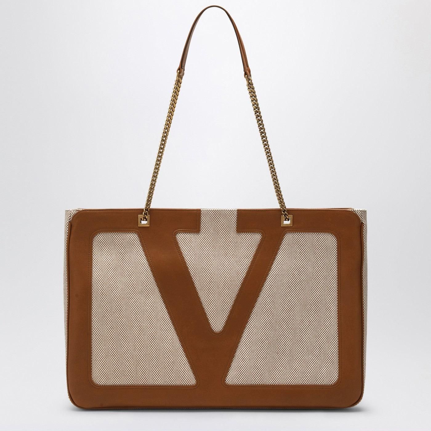 ★DE MERIEL★ Classic Canvas Bag WideIvoryBeige CANVASBAG Sel De Mer Upcycled Canvas and Leather Hand Bag Cowhide Tote