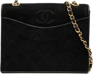 Chanel Pre-owned Borsa a tracolla trapuntata in camoscio - - Pre-owned - Donna - Nero - ONE SIZE