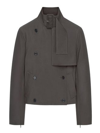 Courr&egrave;ges Katoenen jack met gesp en lange mouwen - Grijs