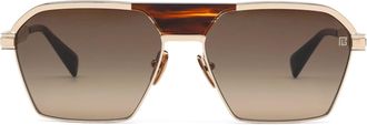 Balmain Sergeant - 12k Gold / Brown Swirl Sunglasses