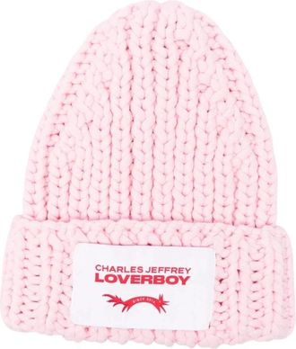 Charles Jeffrey Loverboy Chunky Rabbit Beanie - Heren - Hoeden - Roze - ONE Size - Katoen - Accessoires