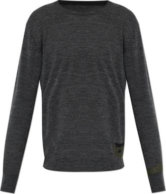 Maison Margiela Wol trui met ronde hals - Heren - Ronde hals truien - Grijs - S - Wol - Truien & Vesten