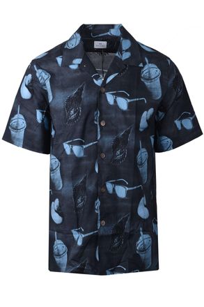 Paul Smith Mens SS CASUAL FIT SHIRT BLUE - Navy Cotton - Size X-Large
