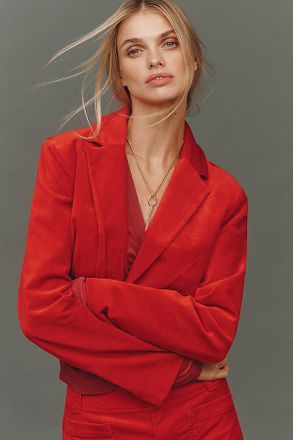 Maeve Cropped Tuxedo Blazer Jacket