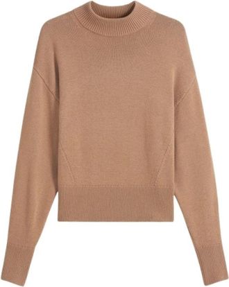 HUGO BOSS Gebreide kleding > Ronde hals gebreide kleding - Dames - Coltruien - Bruin - L - Truien & Vesten