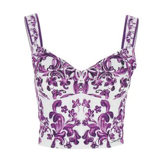 Dolce & Gabbana Sleeveless Tops, female, Purple, Size: 2XS Bustier Top