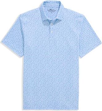 Vineyard Vines Golf Print Sankaty Performance Polo in Golfers Jake Blue at Nordstrom, Size Xx-Large