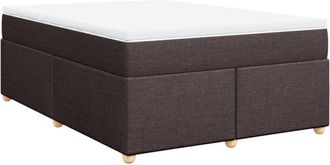 vidaXL Cama Box Spring Con Colch&oacute;n Tela Marr&oacute;n Oscuro 160x200 Cm Vidaxl