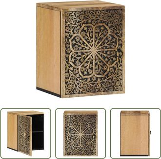 vidaXL Vidaxl Armario De Ba&ntilde;o De Pared Madera Maciza De Mango 38x33x48 Cm