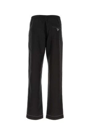 Prada Mens Black Silk Pyjama Pant Nero Pantaloni