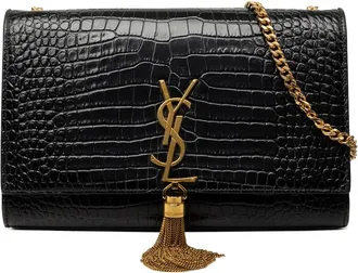 Saint Laurent Pre-owned Saint Laurent Medium Croc Embossed Patent Monogram Kate Tassel Crossbody Ladies G7JW9QV9NMRJNKJP