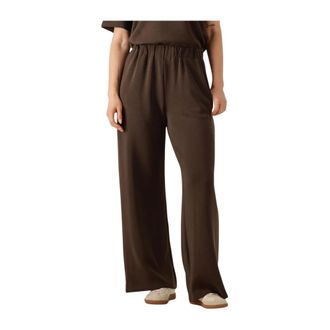 Selected Broeken, Dames, Bruin, XL, Wol, Bruine Relaxte Broek voor Vrouwen