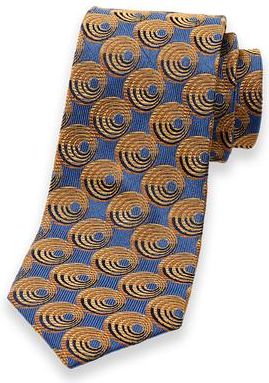 Paul Fredrick Circles Pattern Woven Silk Tie in Blue/gold at Nordstrom
