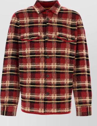 Guest In Residence plaid embroidered cashmere shirt jacket