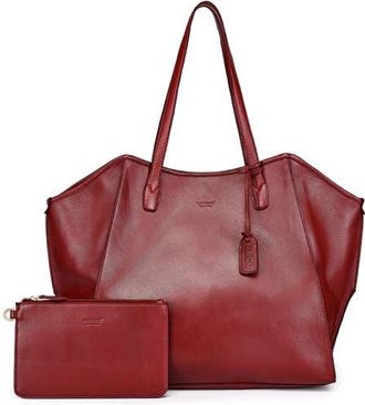 OLD TREND Iris Large Leather Carryall Tote in Oxblood at Nordstrom