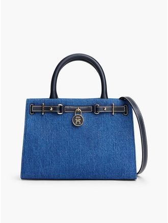 Tommy Hilfiger Womens Denim Mini Tote Bag - Blue