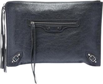 Balenciaga Pre-owned Vintage Clutch - Dames - Vintage Clutch - Grijs - ONE Size - Leer - Vintage