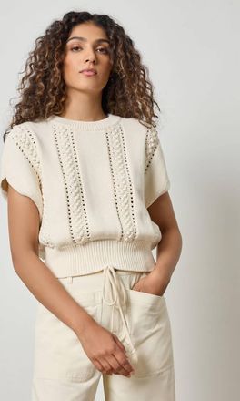 Lilla P Wedge Crewneck Sweater In Sand
