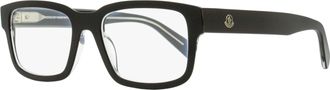 Moncler Mens Rectangular Eyeglasses ML5124 003 Black/Crystal 54mm