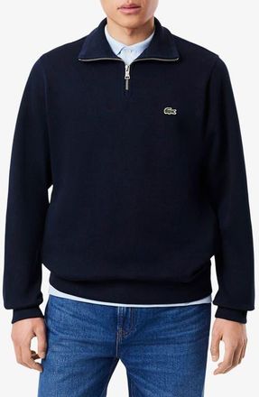 Lacoste Classic Fit Core Quarter Zip Pullover in Navy Blue at Nordstrom, Size 7