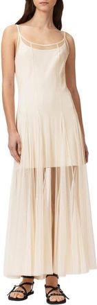 AllSaints Harmonia Mesh Maxi Dress in Tofu White at Nordstrom, Size 10 Us
