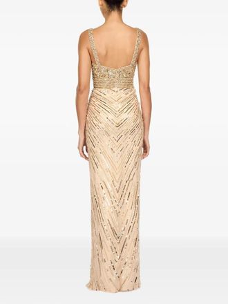 Jenny Packham Elixir Sequin-Embellished Maxi Dress in Illusion at Nordstrom, Size 16 Uk