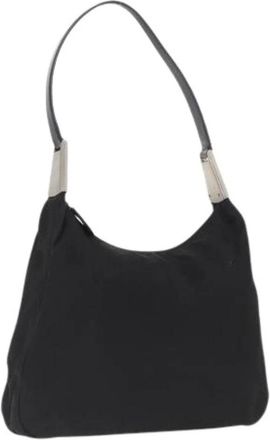 Prada Pre-owned Shoulder Bags, female, Black, Size: ONE SIZE Pre-owned Nylon Shoulder Bag