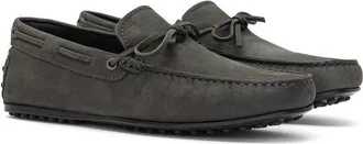 Tod's Mens Gray Nubuc Leather Moccassin Shoe