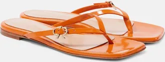 Gianvito Rossi Ribbon patent leather thong sandals