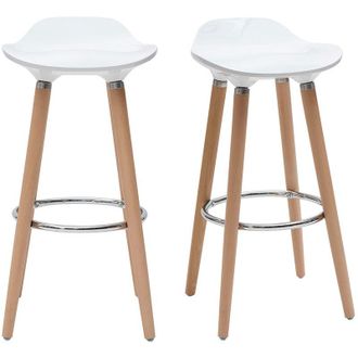 Miliboo Set di 2 sgabelli da bar bianco in stile scandinavo GILDA