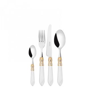 Bugatti Set Posate 24 Pezzi In Scatola Compact Aladdin Ghiera Dorata Bianco Madreperla Bugatti