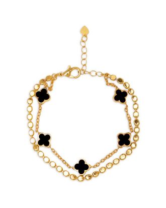 Saachi Saachi Multi Clover Charm Bracelet