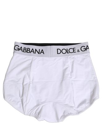 Dolce & Gabbana Womens White Logo Waistband Coulotte Panty Underwear Nylon Elastane Clothing